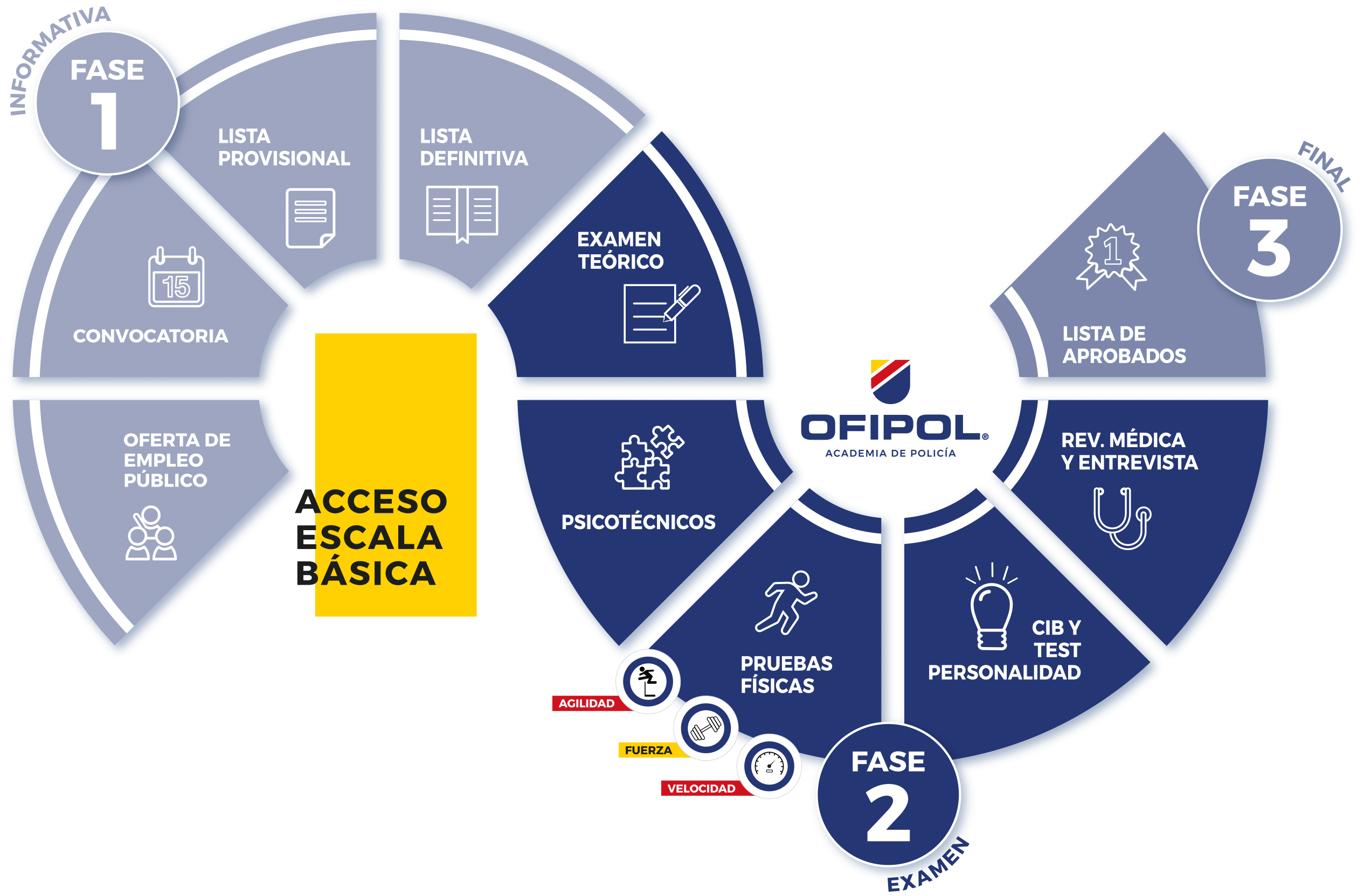 Infografía fases Policía Nacional Ofipol