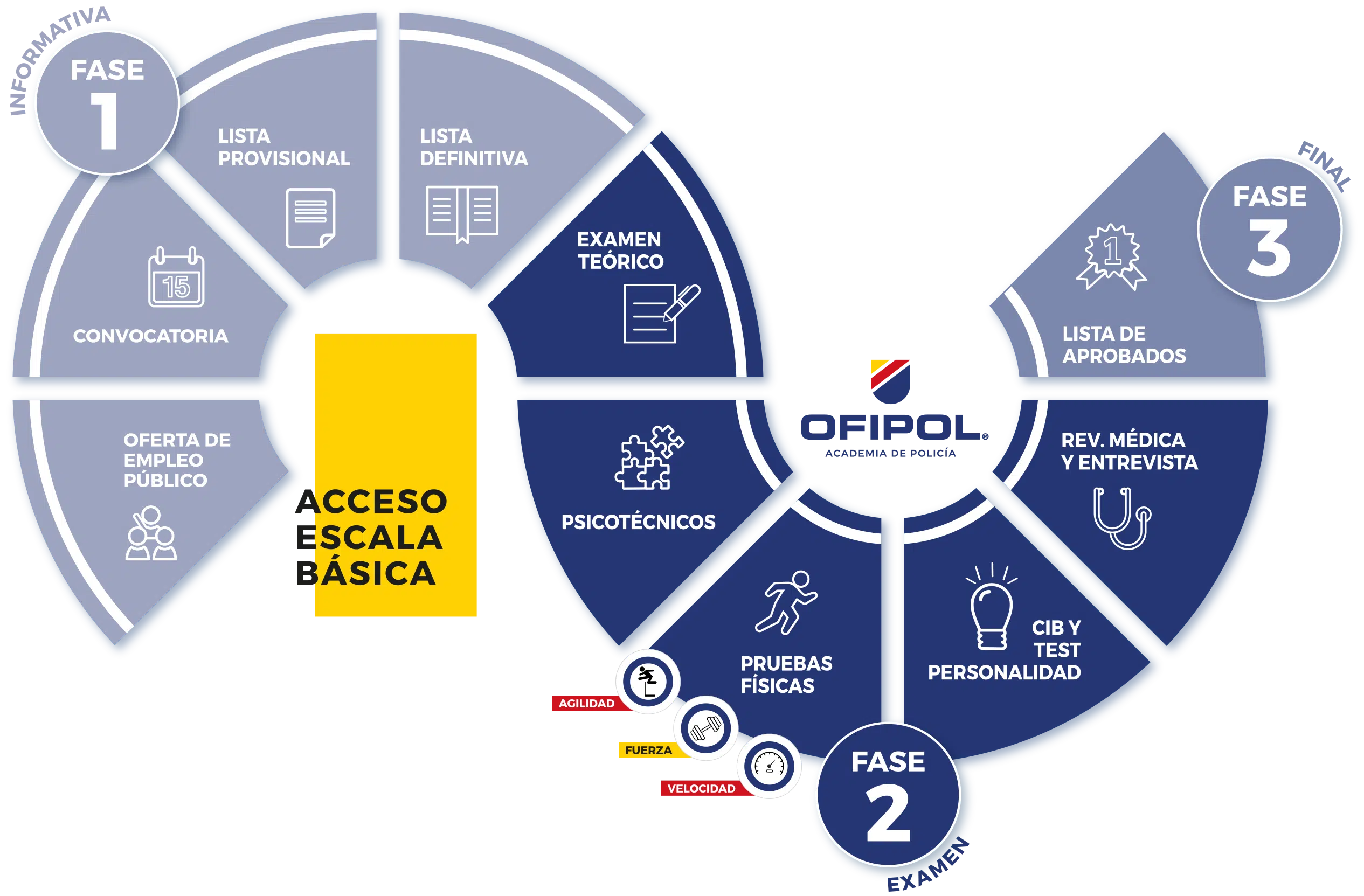 Infografía fases Policía Nacional Ofipol